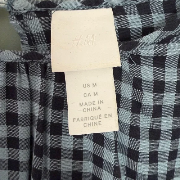 H&M Blue Gingham Long Sleeve Maxi Dress - Picture 5 of 5